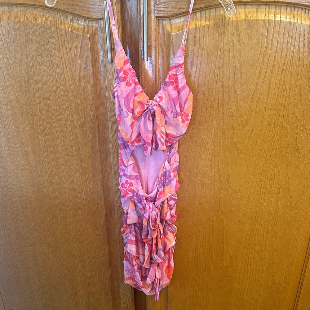 Tiger Mist Pink Floral Mini Dress